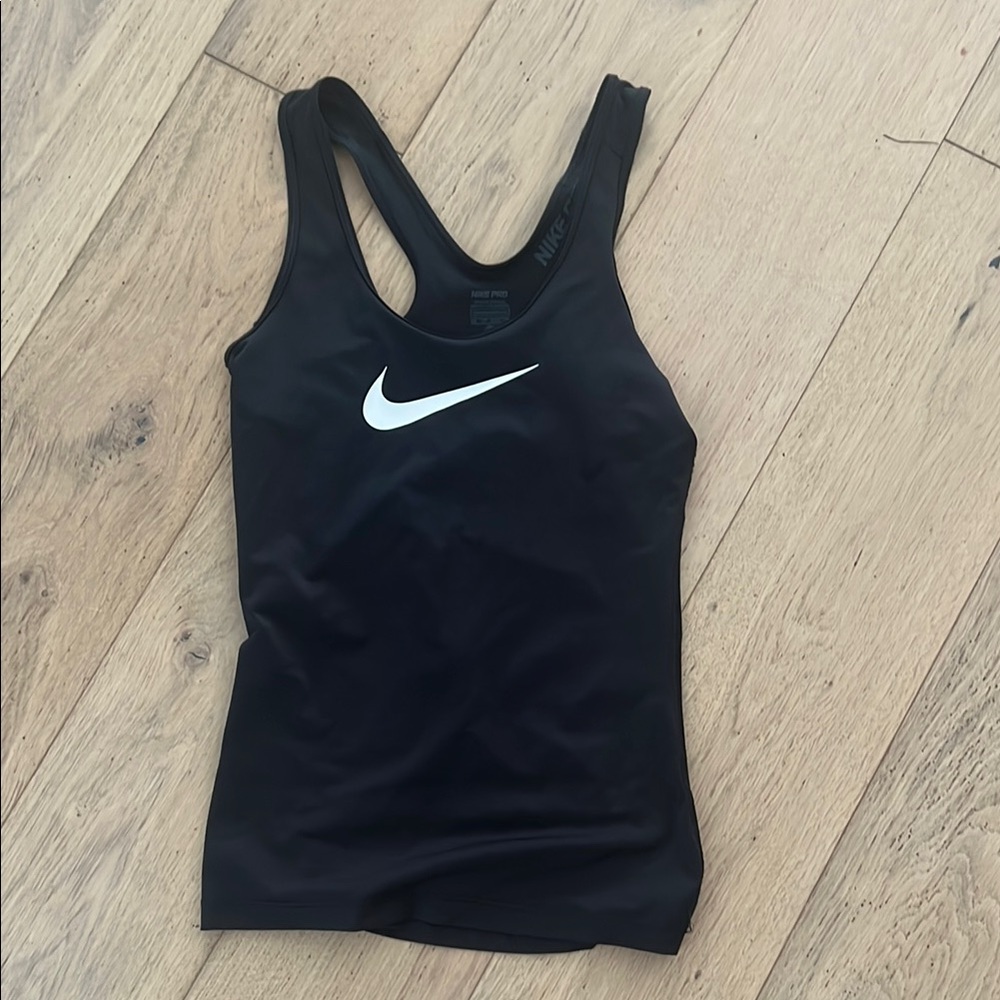 Nike Black Fitted Tank Top with Racerback